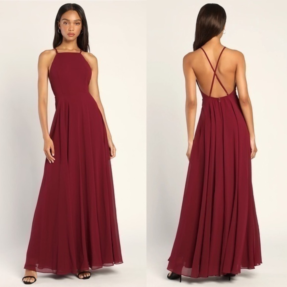 Lulu's Mythical Kind of Love Plum Purple Maxi Dress Women's Size Medium